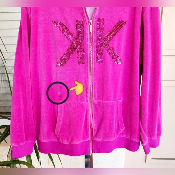 22W women KARDASHIAN Kurves pink hoodie sweatshirt sequins - Picture 5 of 15